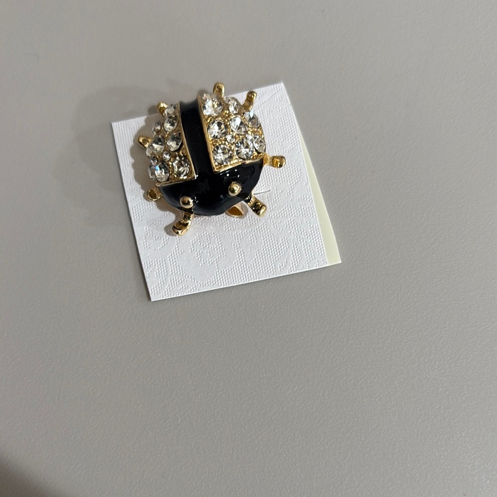 Black and Gold Ladybug Brooch